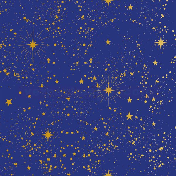 Weihnachts Geschenkpapier Be 7539H, Rolle 50cm, Sternenmotiv blau