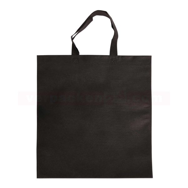 Non-Woven Tragetasche Kiel, schwarz, 2 kurze Henkel - 38x42cm