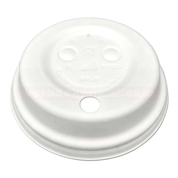 Deckel Bagasse weiß - Ø 80mm - für Kaffeebecher - Fiber Lid