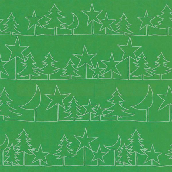 Weihnachts Geschenkpapier W 49341, Rolle 50cm, Stella grün