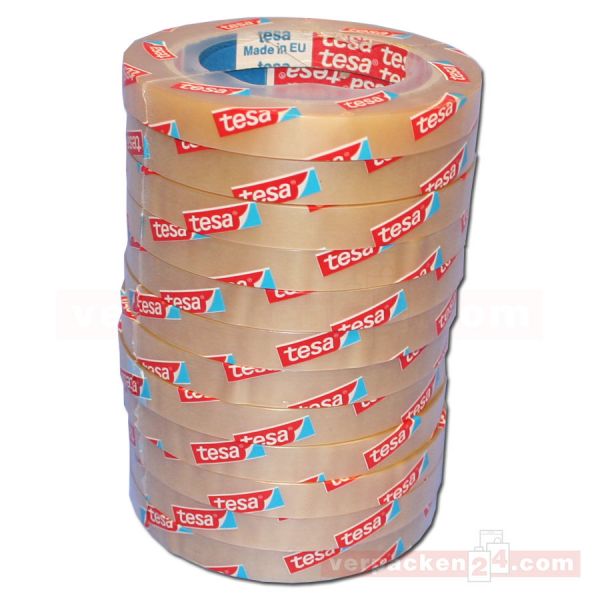 Tesafilm (PVC), transparent, klar, Rolle 66 m - 12 mm