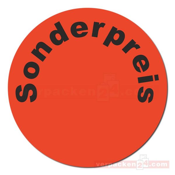 SKL-Etiketten, rotes Papier - Sonderpreis - schwarz - 25 mm