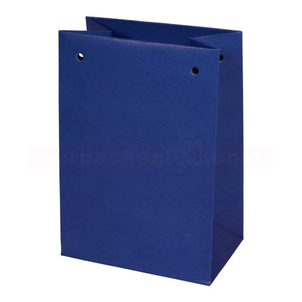 Papiertragetasche Regensburg NATUR - blau - 16+10x23+4cm