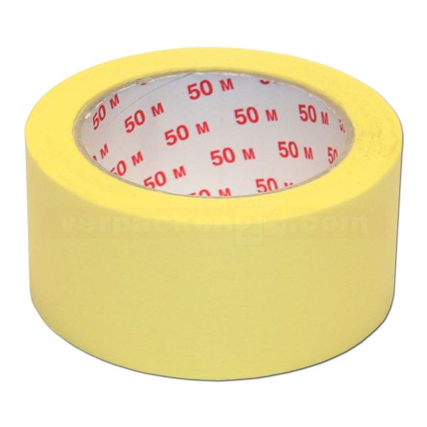 Kreppband flach - beige, Rolle 50 m - Abdeckband (Malerkrepp)