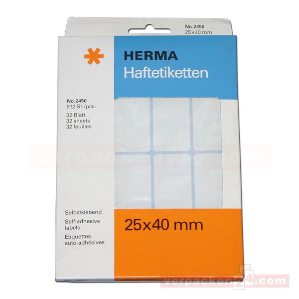 Herma Haftetiketten, weiß - 25x40 mm