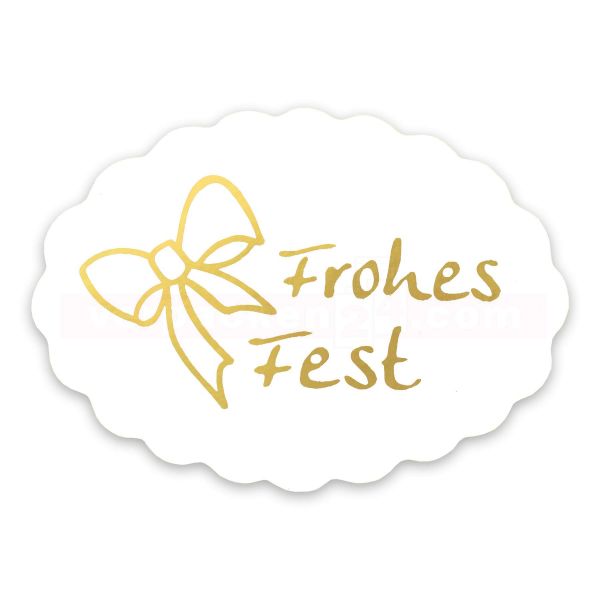 SKL-Etiketten Weihnachten - Frohes Fest gold - oval 42x30 mm