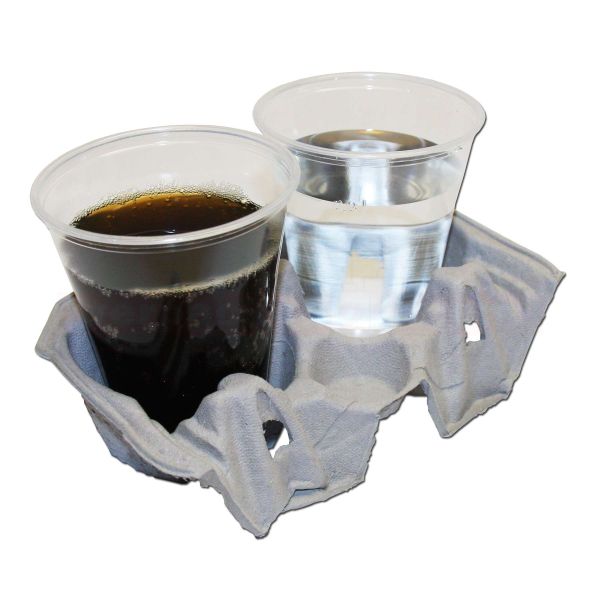 Becherhalter VARIA für 2-4 Becher, Holzschliff grau - 20x12x6 cm