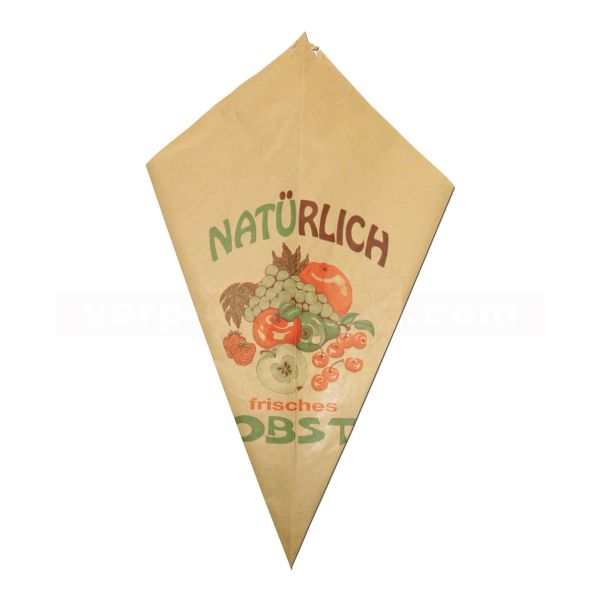 Obstspitztüten, braun Natronmisch 60 g/m² - 3/4 kg - 31 cm