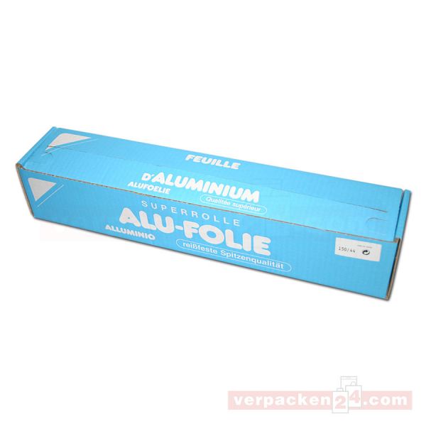 Alufolie auf Rollen, in Spender-Box - 45 cm - 150 m - stark 18µ