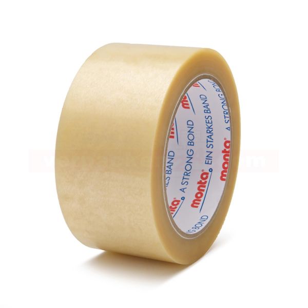 Packband PVC, transparent - leise - Rolle 50 mm / 66 m