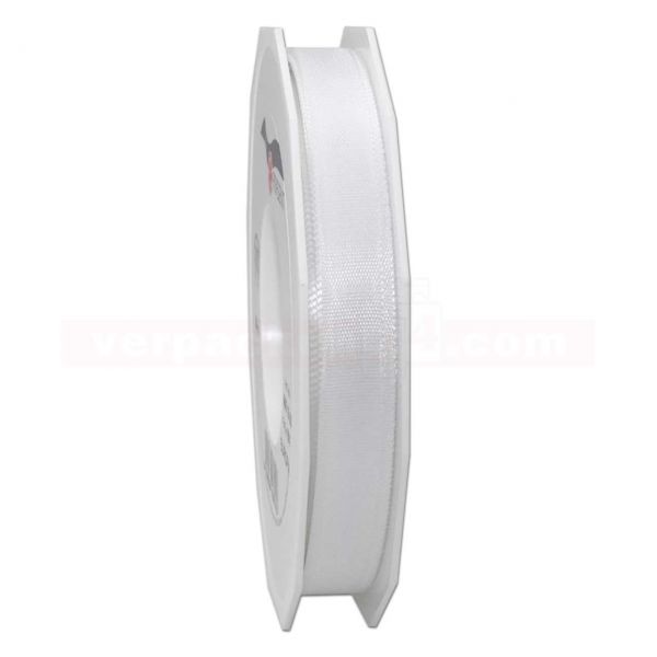 Seidenband - Europa - Rolle 50 m, 15 mm - weiß (601)