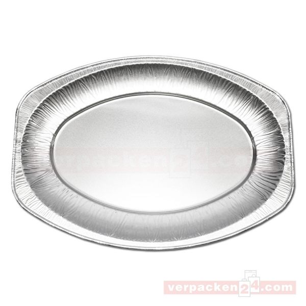 Alu-Servierplatten silber, oval - 333x233x25 mm