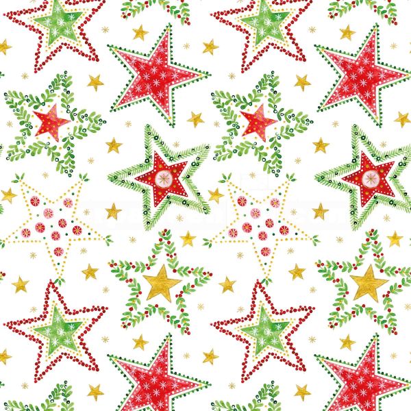 Weihnachts Geschenkpapier Zo 2A00961, Rolle 50cm, Sterne bunt