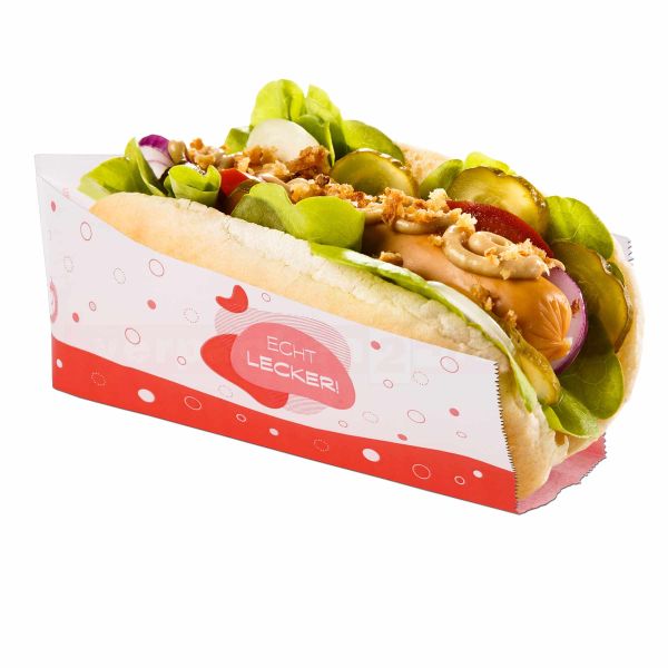 Snackbeutel - Hot Dog-Beutel PE - Echt lecker - Seite offen
