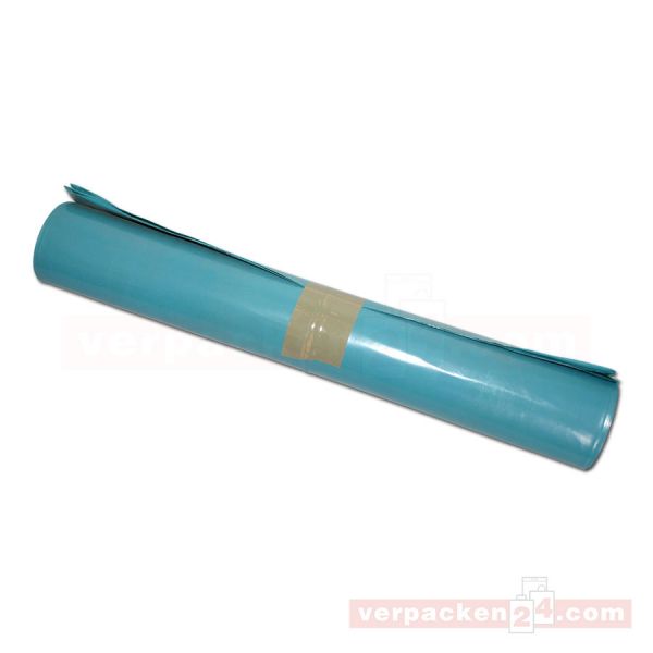 Polyabfallsäcke Seitenfalte, Rolle blau - 50+45x125 cm - Typ 100