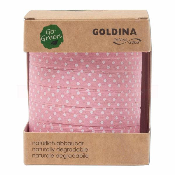 Baumwoll-Ringelband Punkte 10 mm, Rolle - rosa (21)
