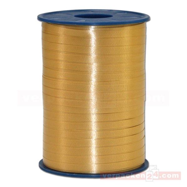 Glanzband auf Rolle 500 mtr., 5 mm - gold (634)