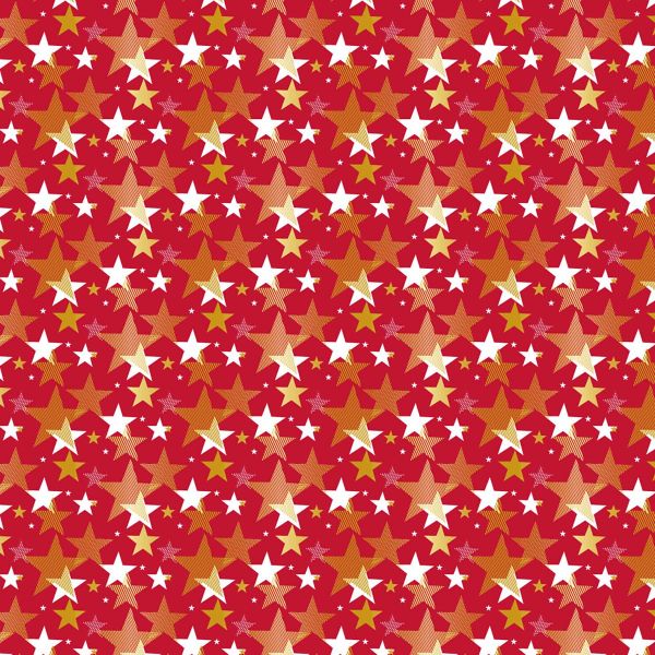 Weihnachts Geschenkpapier Be 9220X, Rolle 50cm, Sterne bunt
