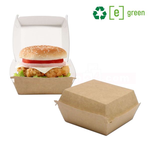 Hamburgerbox braun - Kraftpapier - mit Deckel