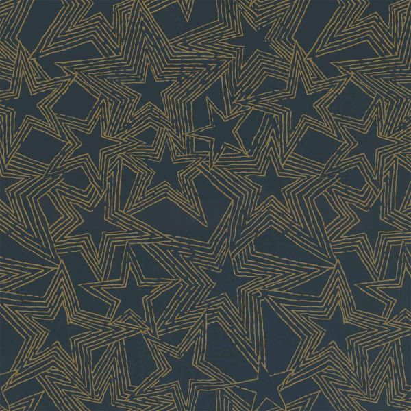 Weihnachts Geschenkpapier W 49342, Rolle 50cm, Sterne schwarz