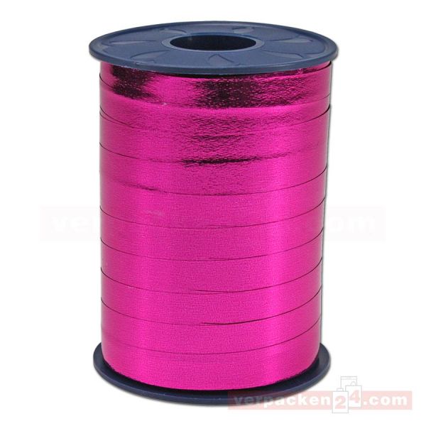 Glanzband metallisiert - 8 mm - Rolle 250 m - pink (606)
