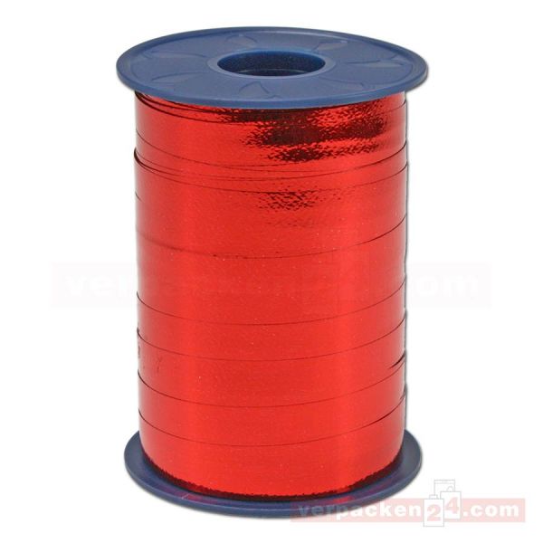Glanzband metallisiert - 10 mm - Rolle 250 m - rot (609)