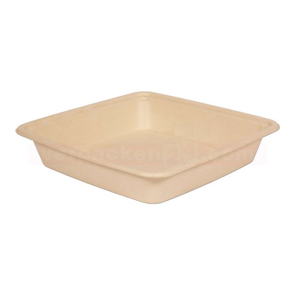 Bagasse-Salatschale flach ECO quadratisch - BECHER - kompostierbar