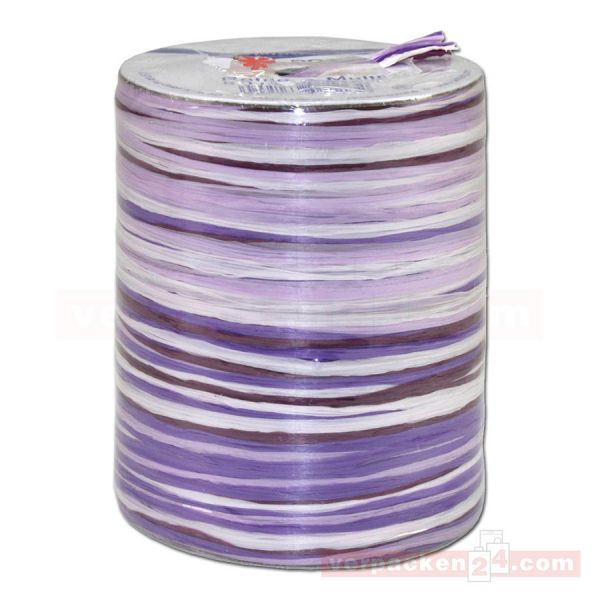 Bastband auf Spule - Raffia Multicolour 50 m - flieder (610)