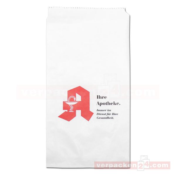 Arznei-Flachbeutel - Kraftpapier weiß - Apothekendruck