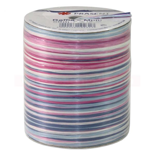 Bastband auf Spule - Raffia Multicolour 50 m - rosa pink (101)