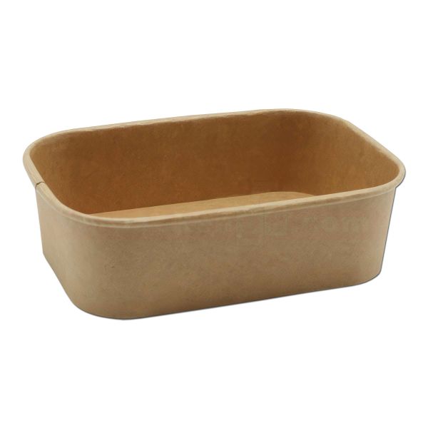 Bowls Kraft eckig - BECHER - braun, PE-Beschichtung