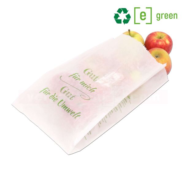 Obstfaltenbeutel, milchig transparent - Motiv Gut - 20+7,0x32cm