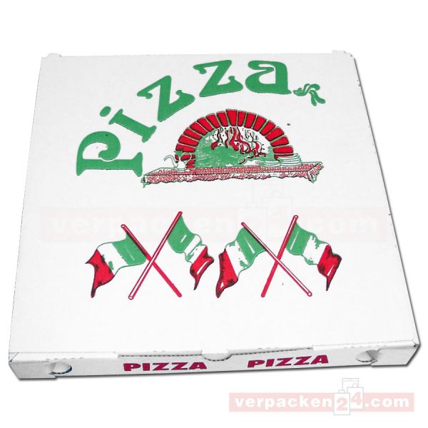 Pizzakarton, weiße Feinwelle neutral - 40x40+3cm