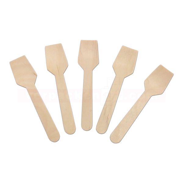 Holzbesteck - Eislöffel Holz gewölbt - 95 mm lang