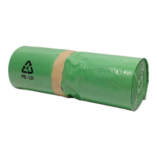 LDPE-Seitenfaltensäcke, grün - 51+36x128 cm - 50µ - Rolle