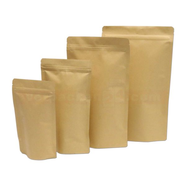 Standbodenbeutel Kraftpapier braun - Doypack