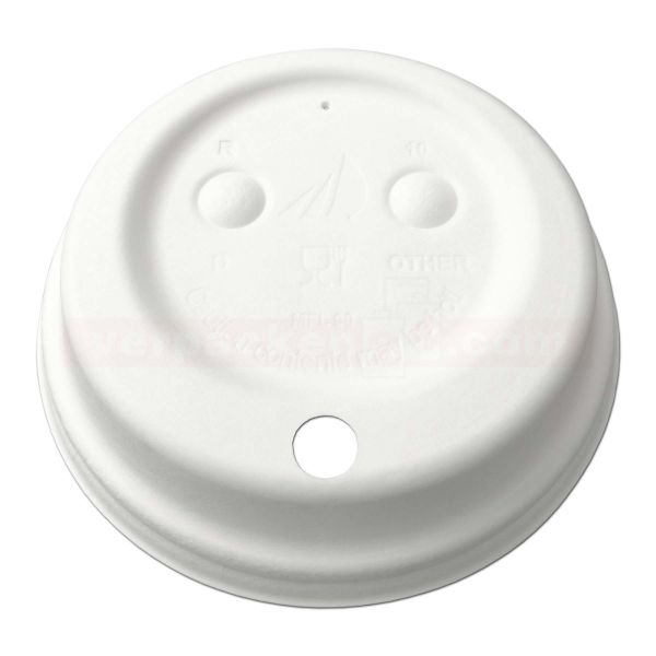 Deckel Bagasse weiß - Ø 90mm - für Kaffeebecher - Fiber Lid