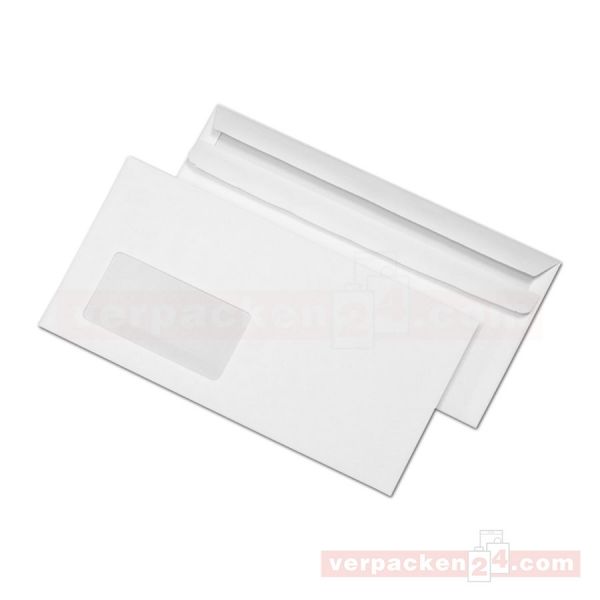 Briefumschläge SKL, weiß 70 g, m. Fenster - LDIN - 110x220 mm
