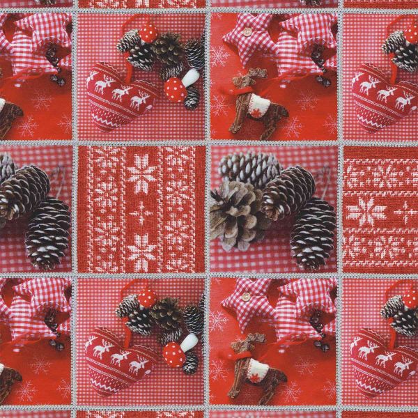 Weihnachts Geschenkpapier Zoewie 4A.7678.1 Karo rot