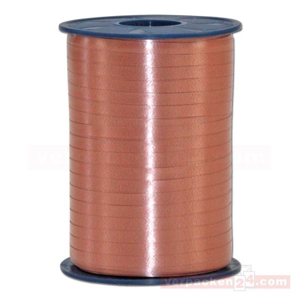 Glanzband auf Rolle 500 mtr., 5 mm - hellbraun-kupfer (623)