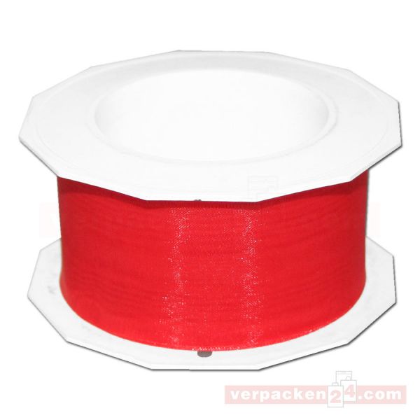 Schleifenband - Sheer - Rolle 25 m, 40 mm - rot