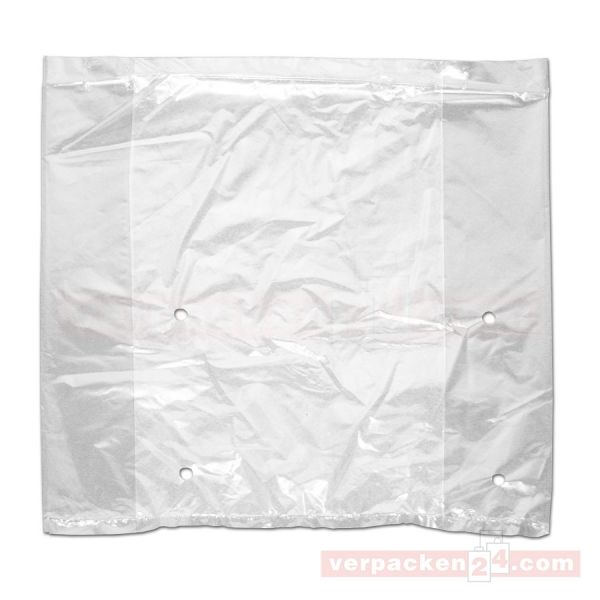 LDPE-Faltenbeutel, transp., gelocht - 29+09x29 cm - 30 µ