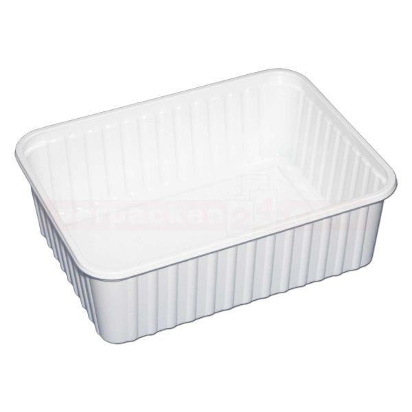 Salatschale NP eckig - Becher - Polystyrol weiß - 1000 g