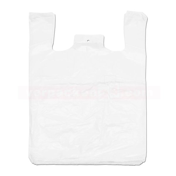 MDPE-Hemdchentaschen, weiße Folie, geblockt - 50+25x65cm