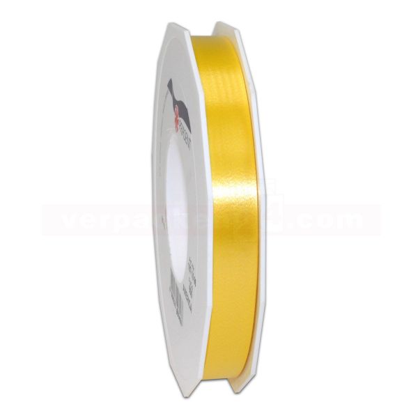 Glanzband auf Rolle 091 mtr., 15 mm - goldgelb (605)