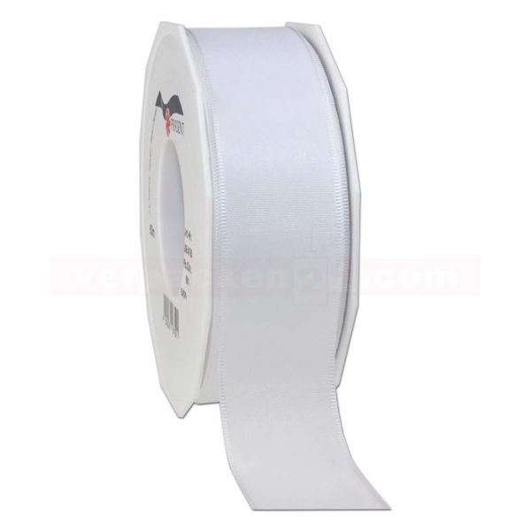 Seidenband - Europa - Rolle 50 m, 40 mm - weiß (601)