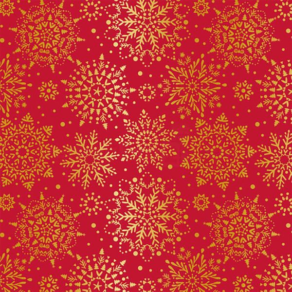 Weihnachts Geschenkpapier Be 9442X, Rolle 50cm, Ornamente gold