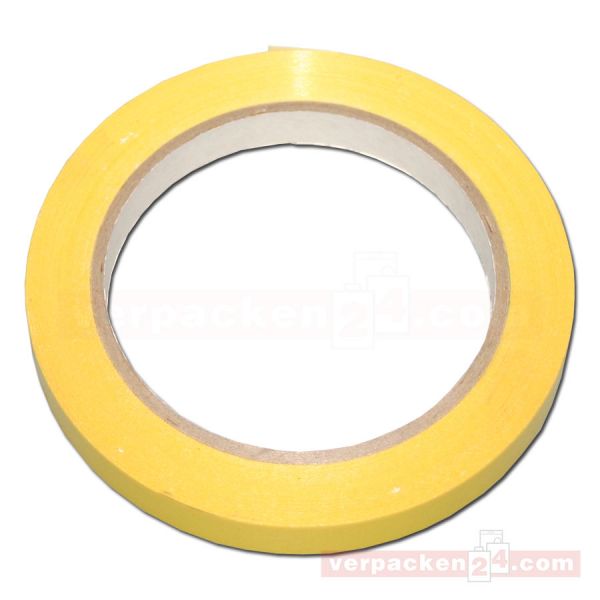 Klebeband (PVC), farbig, gelb, Rolle 66 m - 12 mm