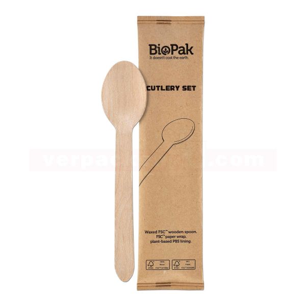 DUNI Holzbesteck Biopak - Holzesslöffel, groß - 160 mm