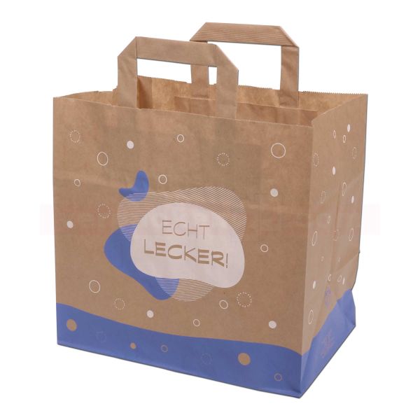 Papiertragetasche, Konditor Echt lecker - braun glatt FSC®